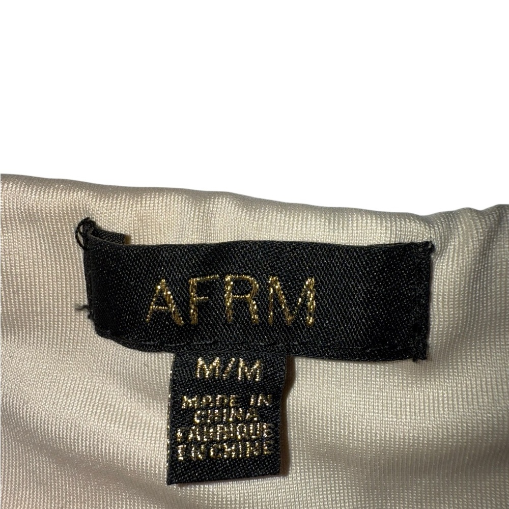 AFRM Fabiola Top in Taupe Brown Animal Print Off-Shoulder Crop Top Medium - Picture 7 of 10
